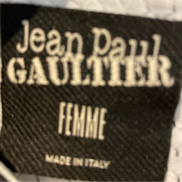 Jean Paul Gaultier silk dress with perforated detailing in black/blue colourway - Picture 8 of 9